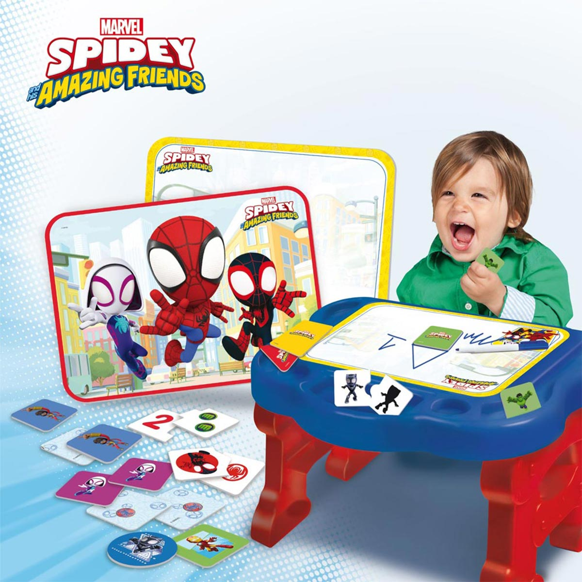 Lisciani mehrfarbig SPIDER-MAN Spielen, 10 Spidey Lernspieltisch über mit Lernspiele,