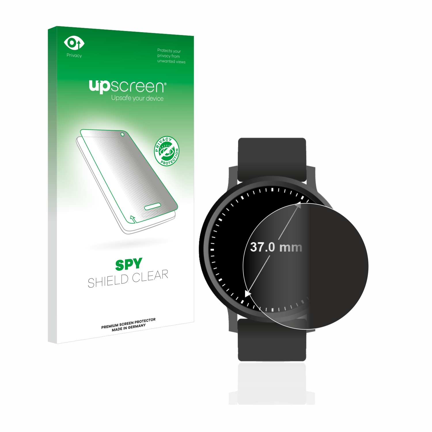 UPSCREEN Anti-Spy Kreisrunde (ø: Displays 37 Schutzfolie(für Universal mm))