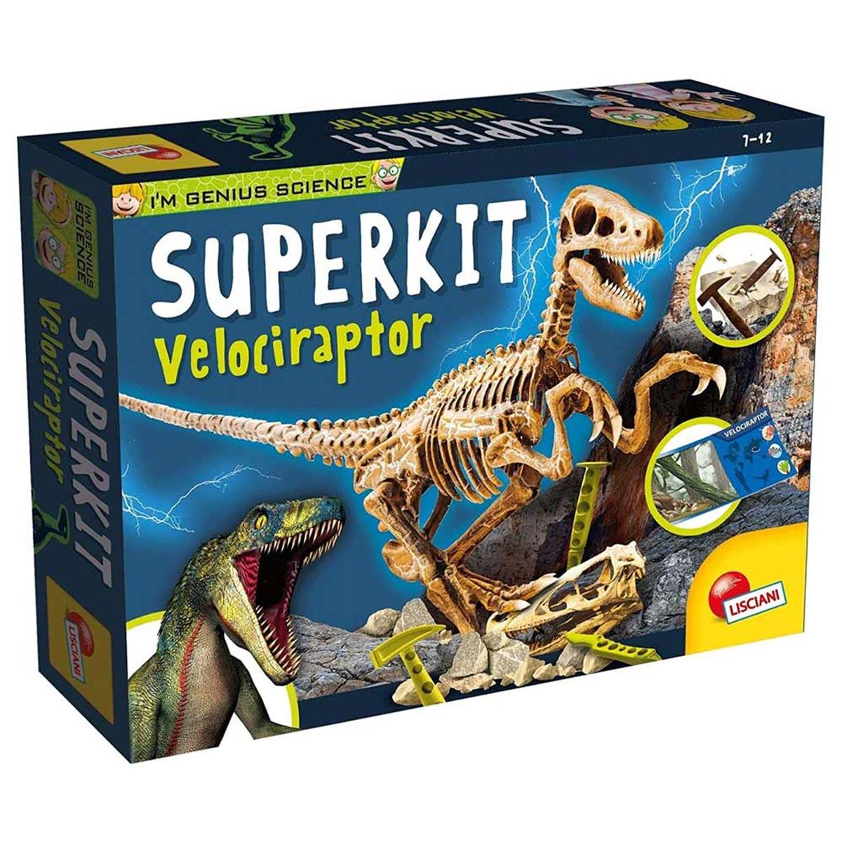 LERNEN & CO Lisciani Kleines Genie Velociraptor, Super mehrfarbig Lernspiele, von Kit Entdecker