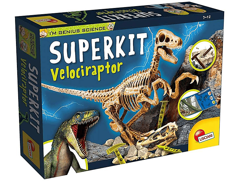 LERNEN & CO Super Entdecker Kit Velociraptor, Kleines Genie von Lisciani Lernspiele, mehrfarbig