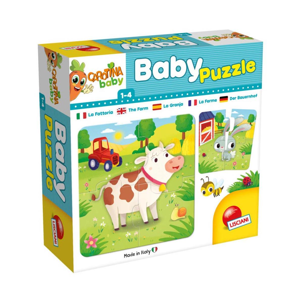 LERNEN & CO Babypuzzel Set, Lernspiele, mehrfarbig Bauernhoftiere - Lisciani Carotina Baby von