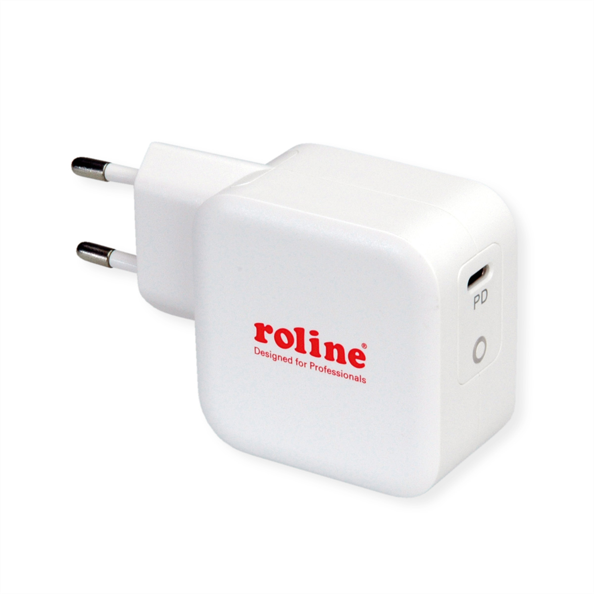ROLINE USB Charger mit USB C, Typ PD, 61W, Ladegerät USB 1x Euro-Stecker