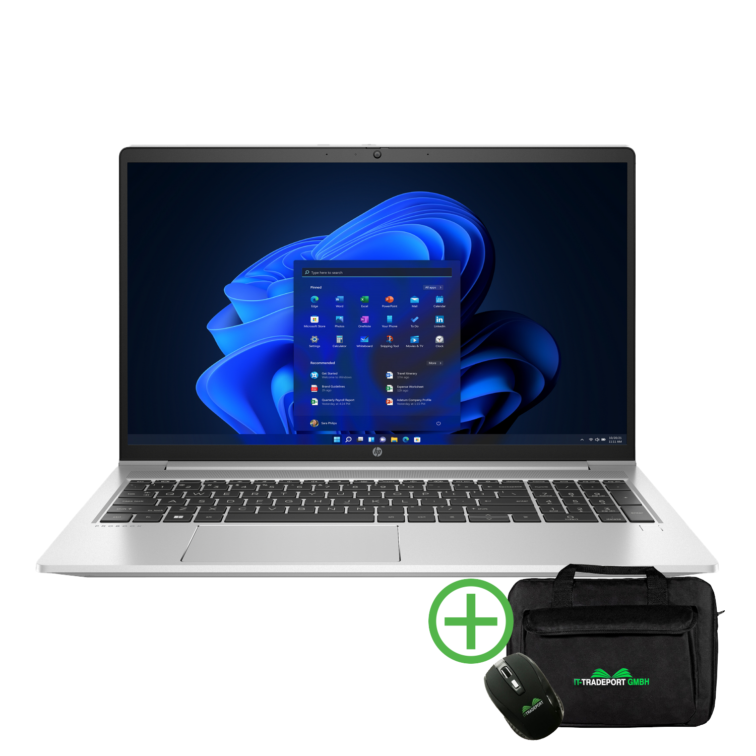 HP ProBook 455, fertig eingerichtet, mit Silber 64 7, Prozessor, 1000 RAM, 5 Vega Display, AMD Zoll RX GB Ryzen™ GB Notebook 15,6 Radeon SSD, AMD