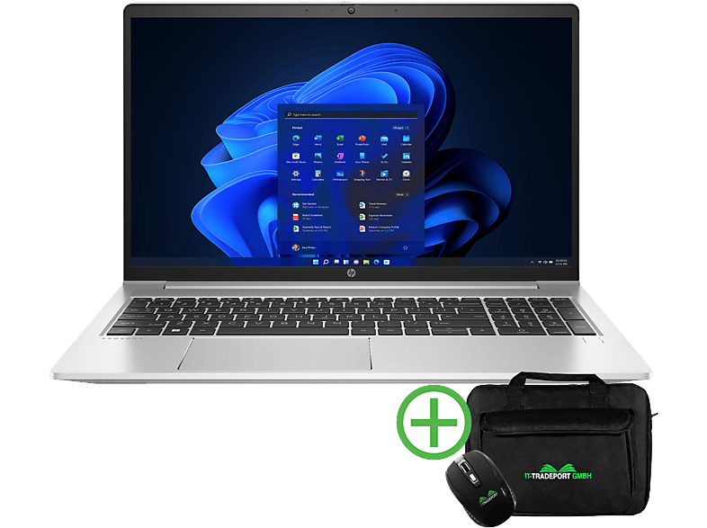 HP ProBook 455, fertig eingerichtet, Office 2021 Pro, Notebook mit 15,6 Zoll Display, AMD Ryzen™ 5 Prozessor, 16 GB RAM, 2000 GB SSD, AMD Radeon RX Vega 7, Silber