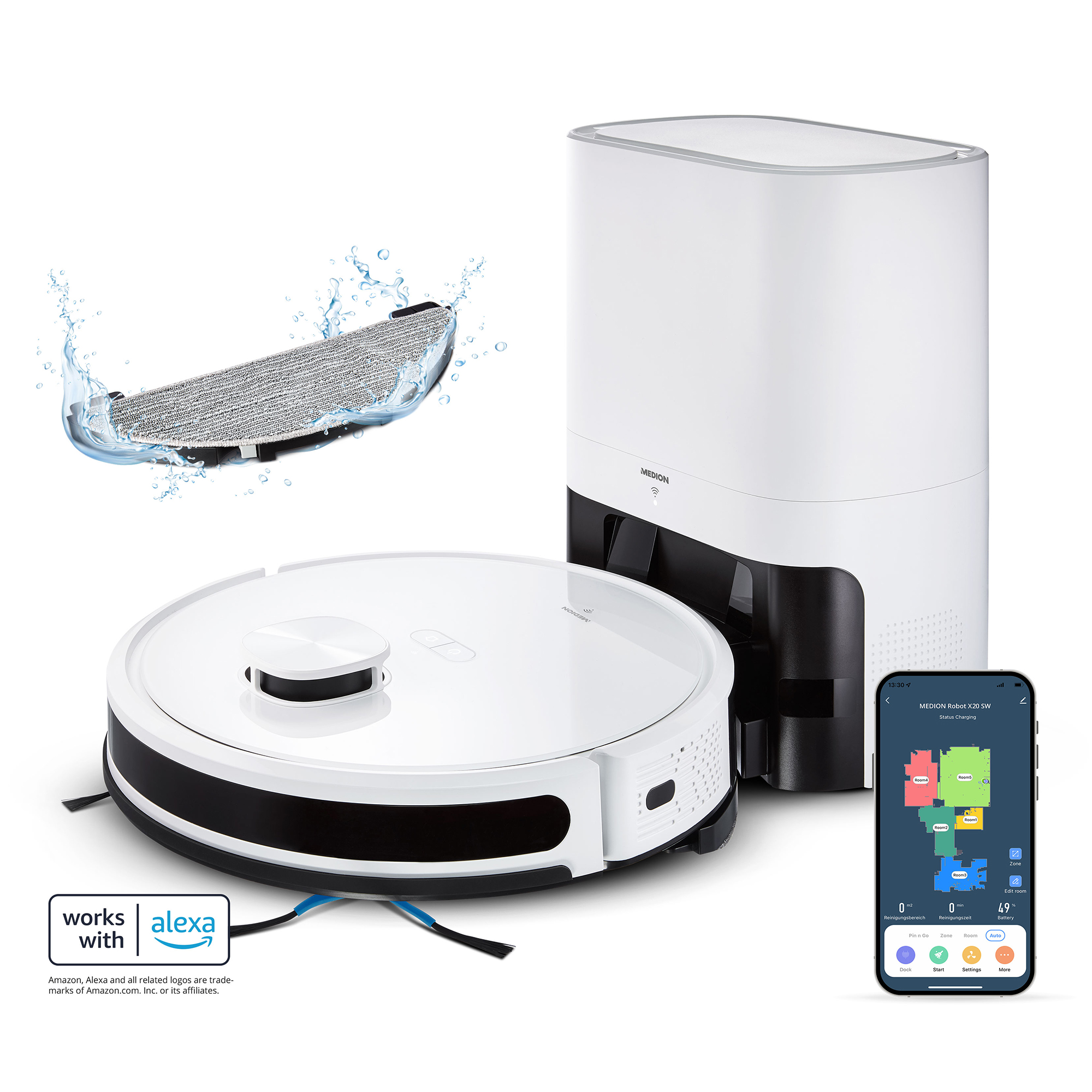 MEDION X20 SW+ aspirapolvere robot, 25 W