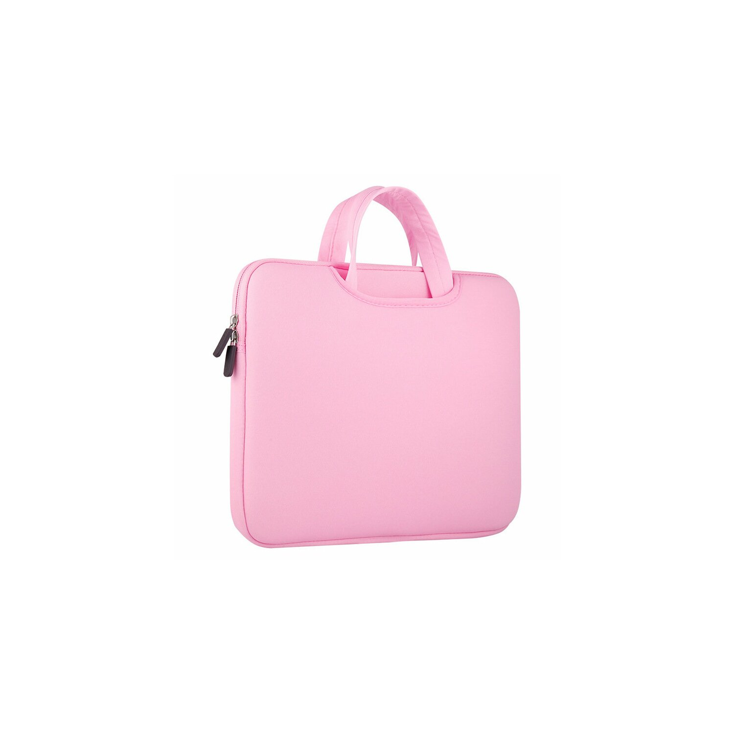 Rosa Laptoptasche mit Griff. Mit Reißverschluss.