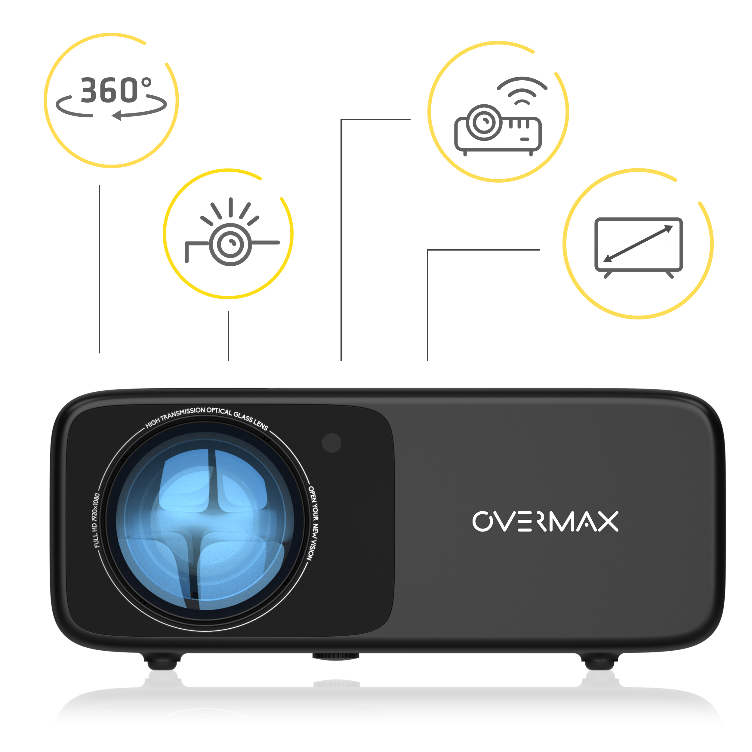 OVERMAX Multipic Lumen) 4500 Projektoren(Full-HD, 4.2