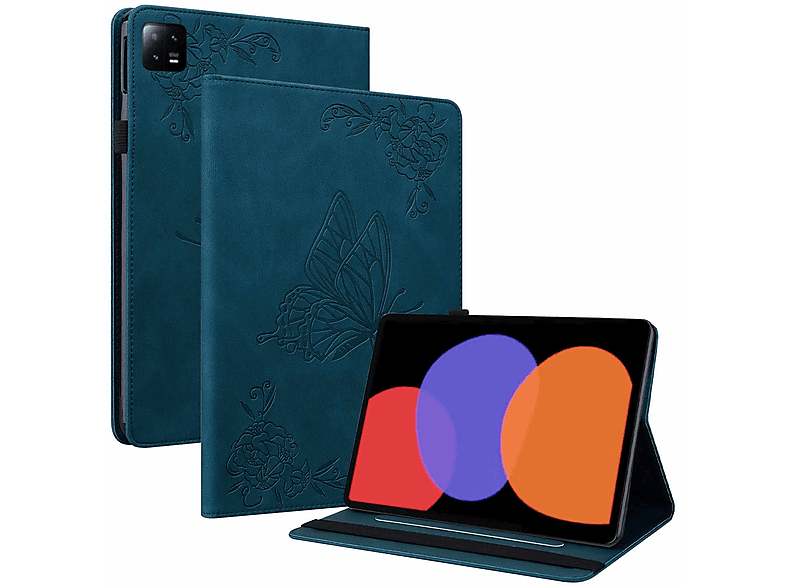 Full Blau Pad Aufstellbare Xiaomi, / 11 Schmetterling 6 Pro Tasche Cover, Pad WIGENTO Style, 6 Zoll, Kunst-Leder
