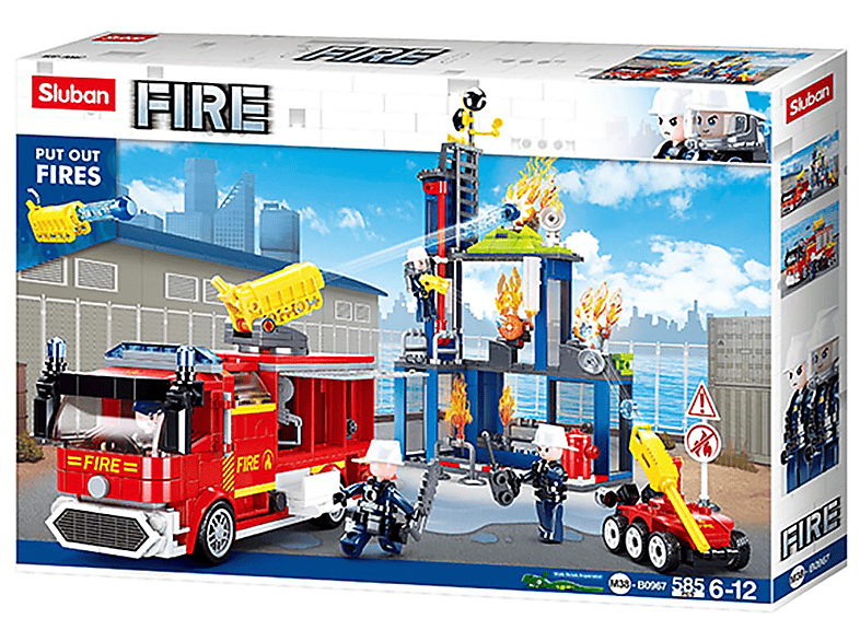 SLUBAN Feuerwehr Übungsgelände (585 Teile) Klemmbausteine | Baukästen und Konstruktionsspielzeug