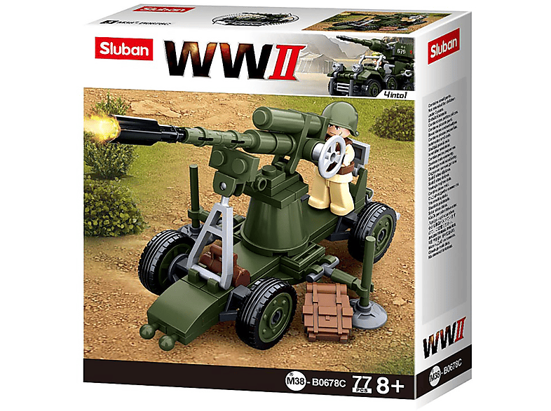 SLUBAN WWII - Mini-Bauset Geschütz (77 Teile) [M38-B0678C] Klemmbausteine