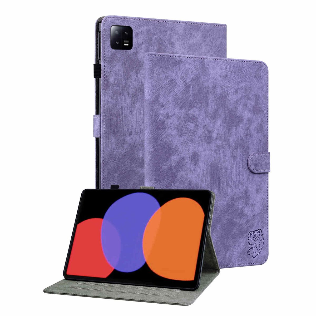 WIGENTO Aufstellbare Kunst-Leder Zoll, Pad Style, Pad 6 Lila Xiaomi, Sand Cover, Full 11 Tiger / Tasche 6 Pro