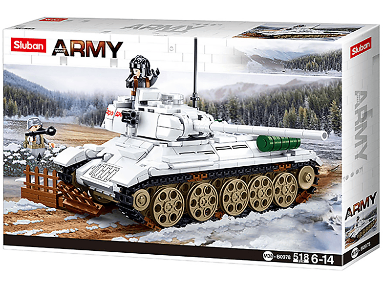 SLUBAN WWII - Sowjetischer Mittelschwerer Panzer (518 Teile) Klemmbausteine