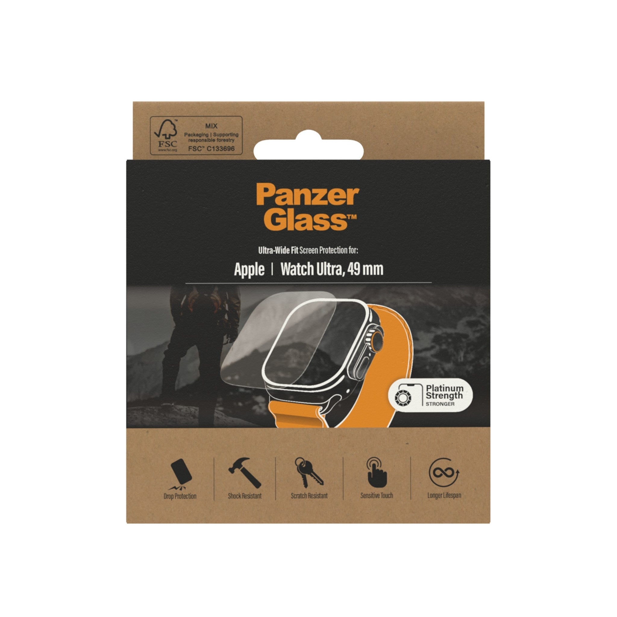 PANZERGLASS Klar, Displayschutz, Ultra 49mm, Watch Apple, Transparent