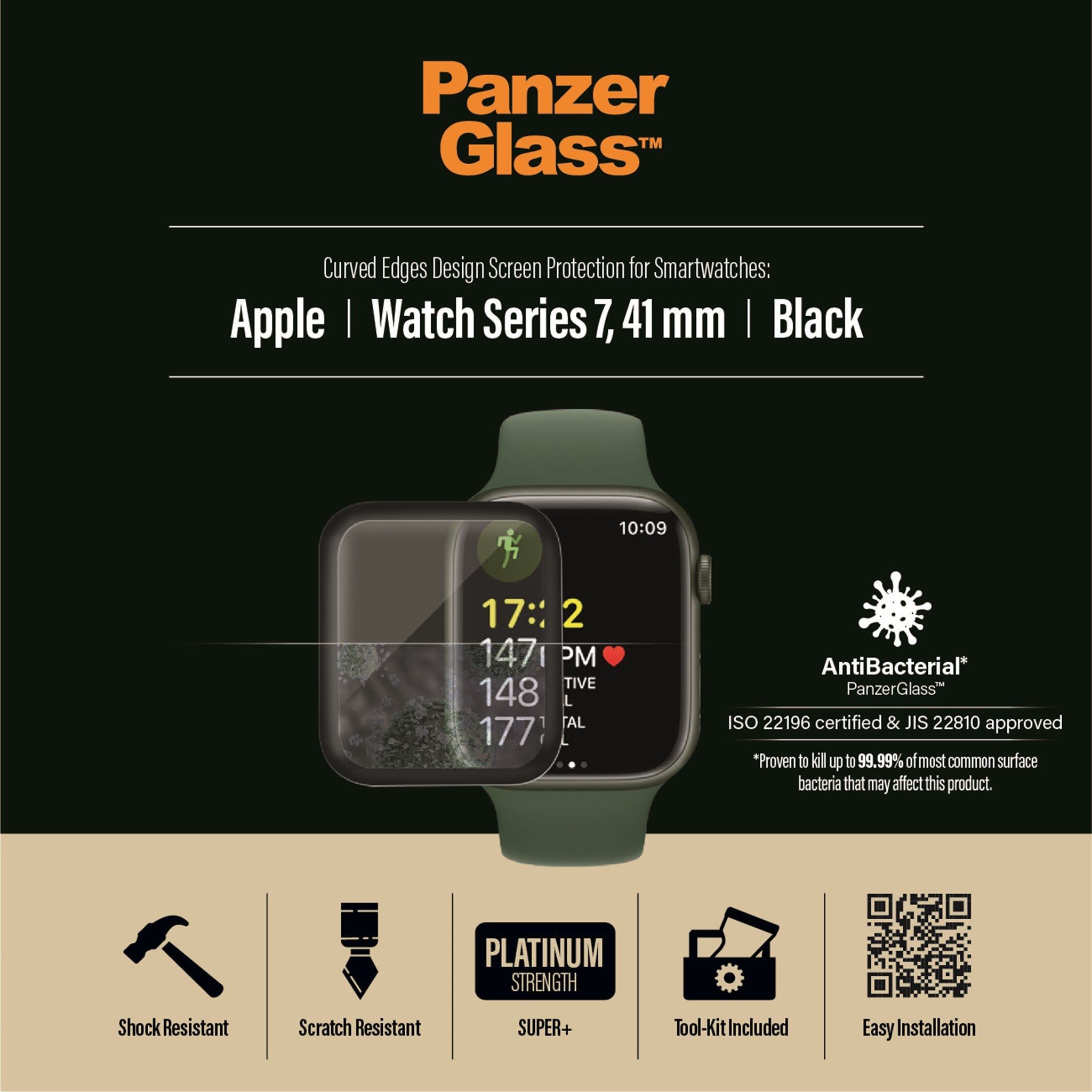 PANZERGLASS Klar, Displayschutz, Apple, Watch 41mm, 7 Transparent Series