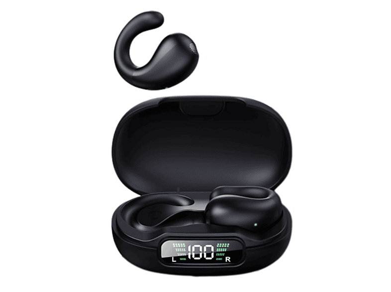 ENBAOXIN Schwarzer Ohrclip Bluetooth-Headset-Drahtlos ohne Schwarz Kopfhörer On-ear Bluetooth In-Ear, einstellbarer Stretch