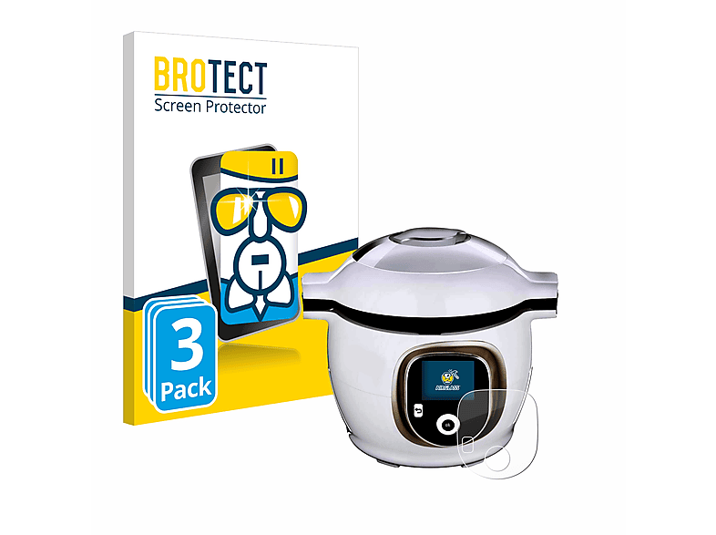 BROTECT 3x Airglass klare Schutzfolie(für Krups Cook4me+ Connect)