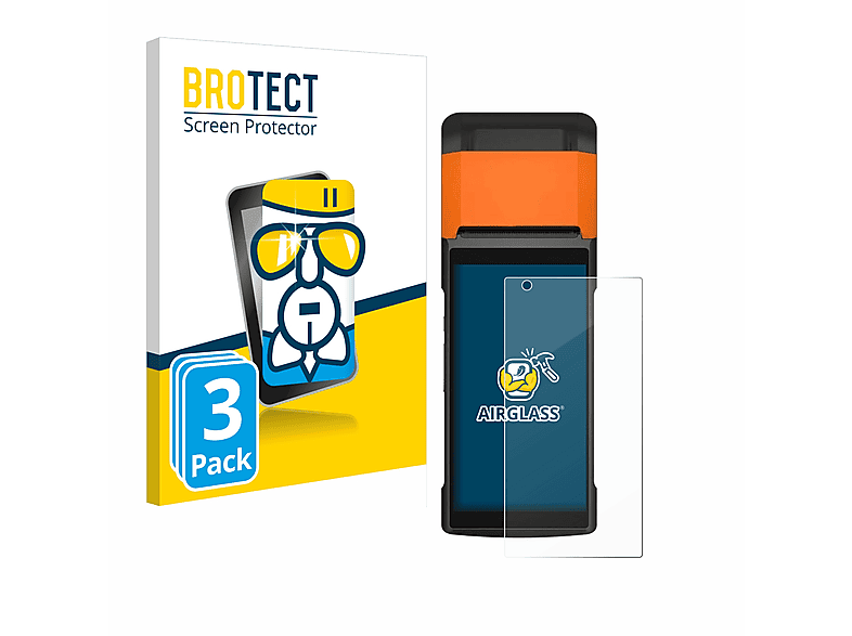 BROTECT 3x Airglass klare Schutzfolie(für Sunmi V2s)