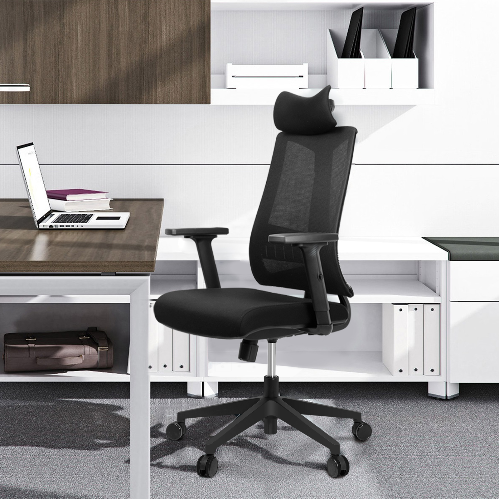 IKIDO OfficeStuhl11 Schreibtischstuhl, schwarz