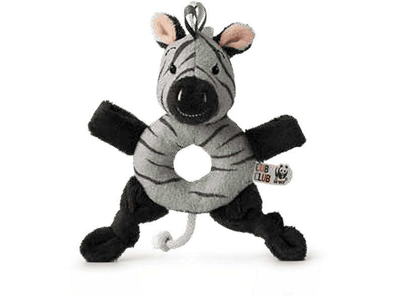 das Zebra MY Plüschtier Ziko, Greifring ANIMAL (15cm) grau