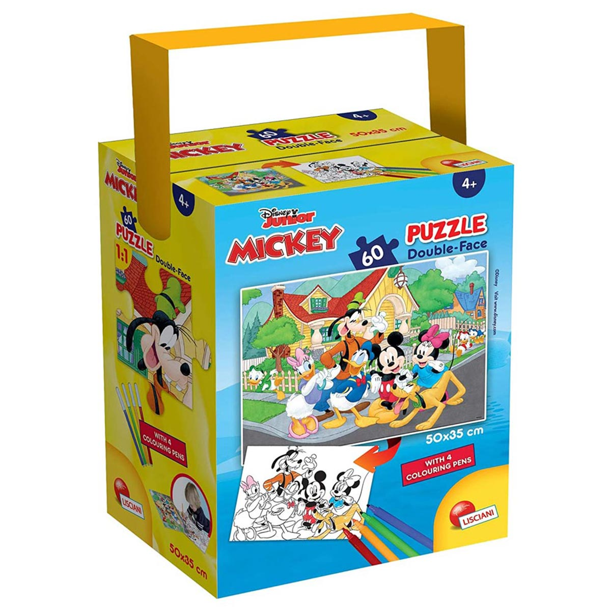 MICKEY MOUSE Ausmal-Puzzle in Teile Puzzle Lisciani 60 Tragebox von