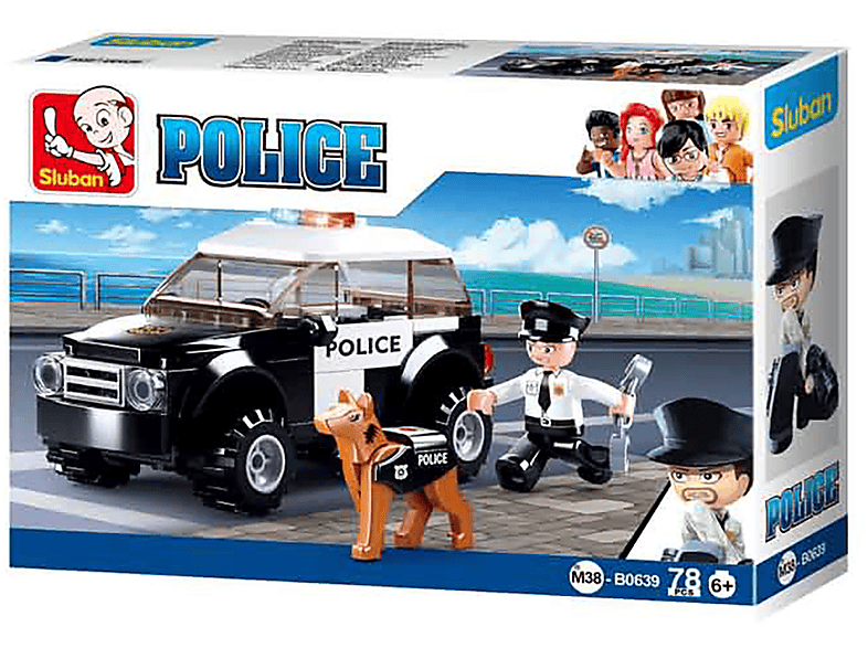 SLUBAN Polizeifahrzeug (78 Teile) Klemmbausteine
