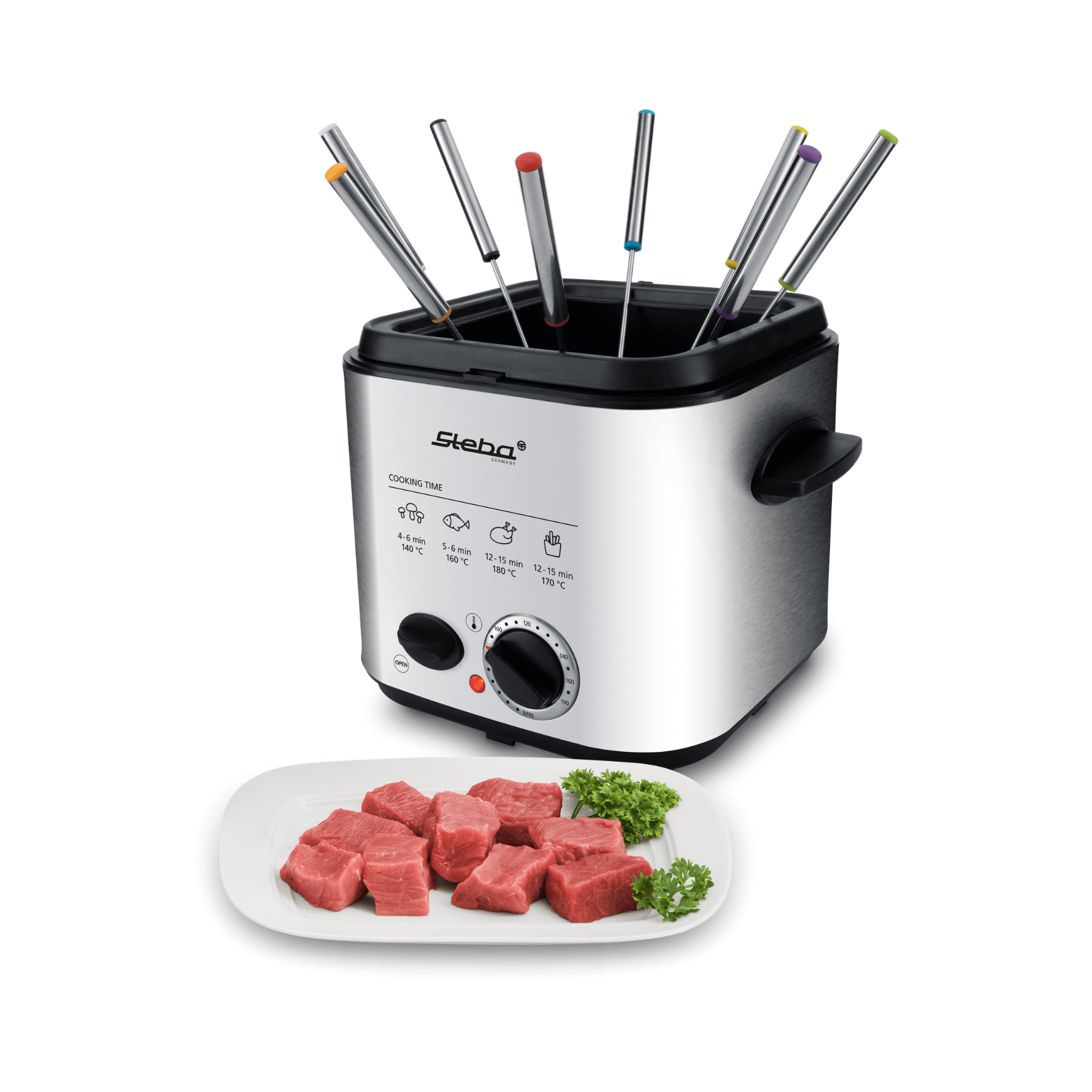 STEBA Silber 95 Watt Mini-Fritteuse 840 Fondue und Fritteuse DF