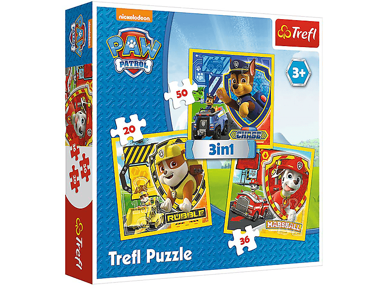 TREFL 3 in 1 Puzzle Puzzle Patrol - Paw