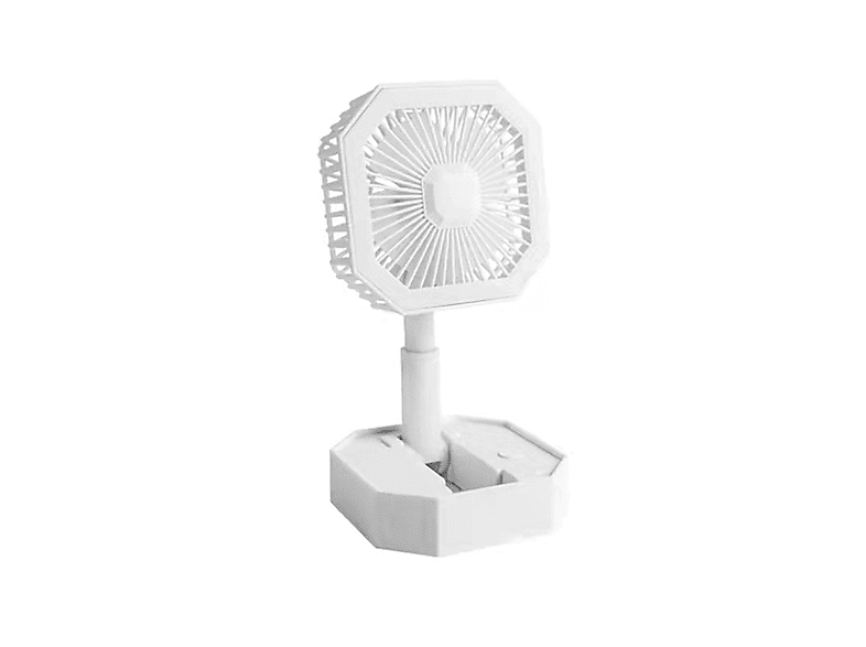 SYNTEK Faltbarer VentilatorWeißer kleiner Ventilator mit Nachtlicht USB-Ladung Einziehbar Mini Tragbar Ventilatoren Weiß 
