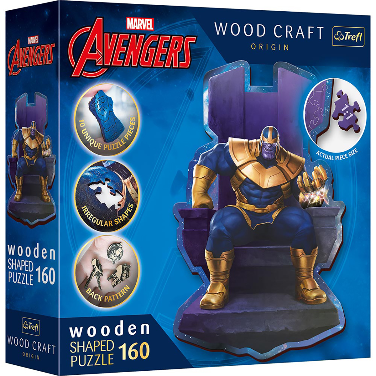 Holz - auf Thron Marvel Thanos dem Teile) TREFL Avengers Form-Puzzle (160 - Puzzle