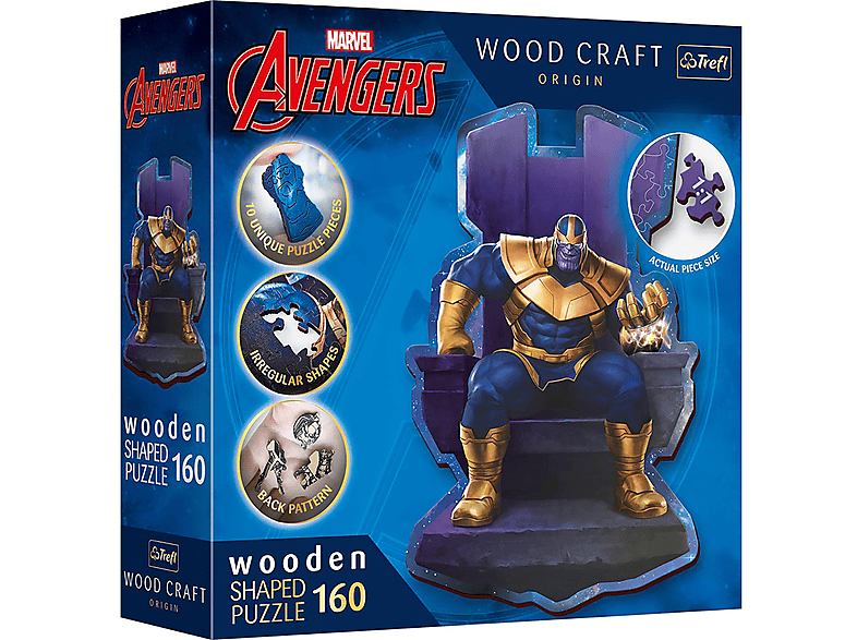 TREFL Holz Avengers Form-Puzzle Thanos dem - (160 Puzzle Marvel - auf Teile) Thron