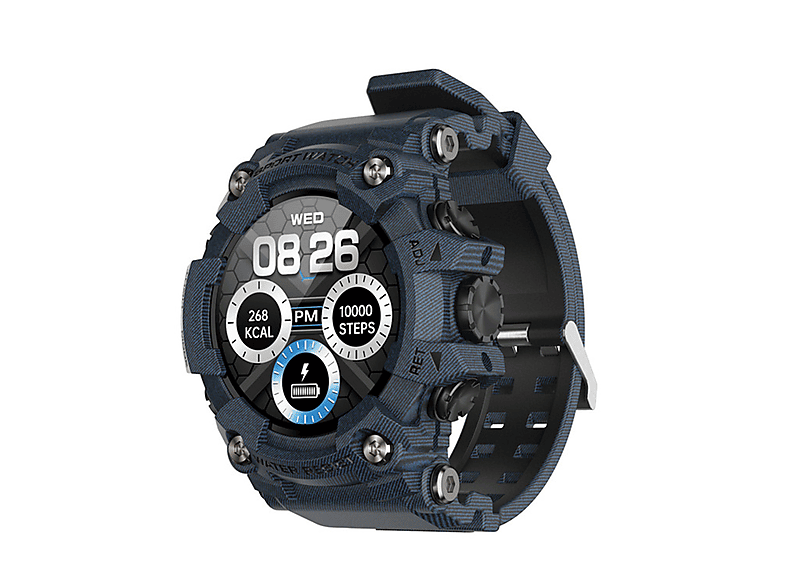 Outdoor Smart Blau Watch Sport Mehrere Smartwatch Wasserdicht Modi PU, SYNTEK Sport Blau