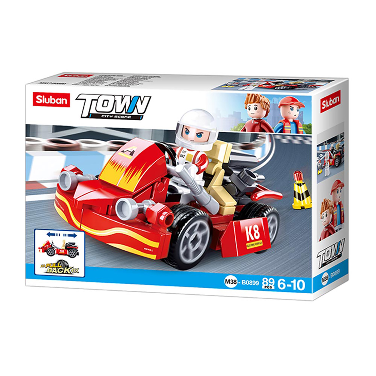Sluban Klemmbausteine Pullback Auto Cabrio – 85 Teile, Mit Minifigur, Kompatibel Mit Anderen Marken