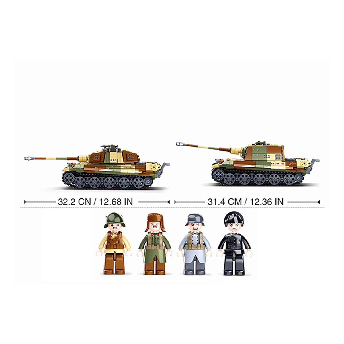 SLUBAN WWII - (930 Schwerer Teile) Klemmbausteine Panzer Deutscher