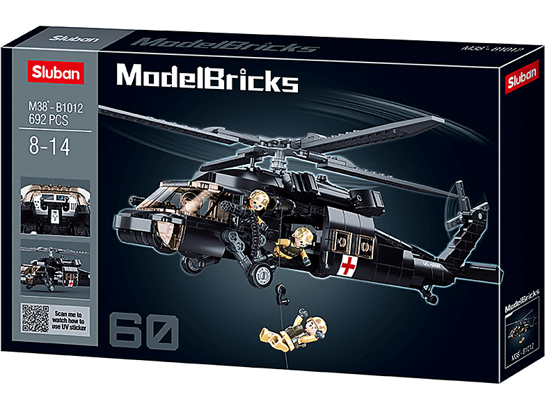 SLUBAN US Medical Army Hubschrauber (692 Teile) Bausatz