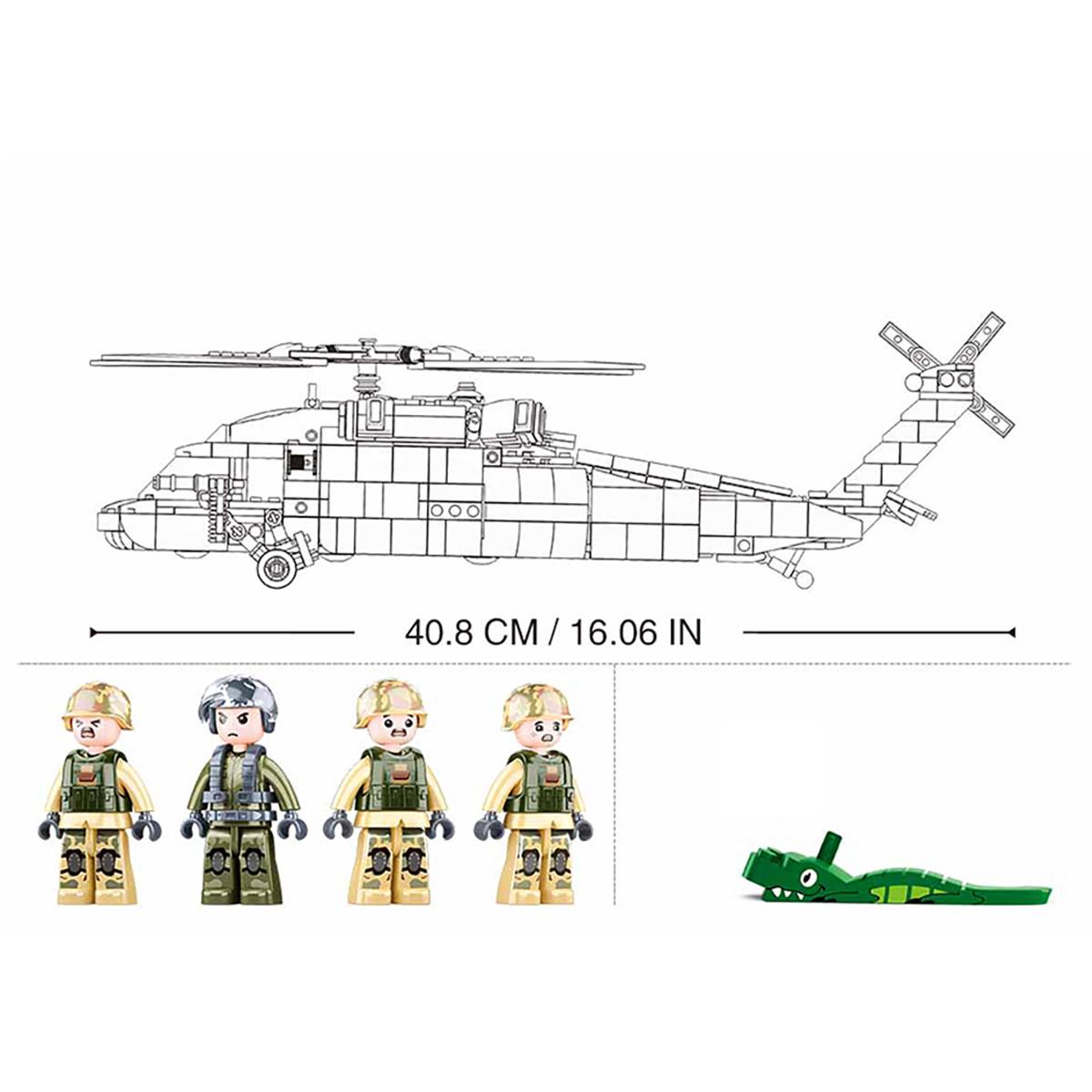 SLUBAN US Hubschrauber Army (692 Bausatz Teile) Medical