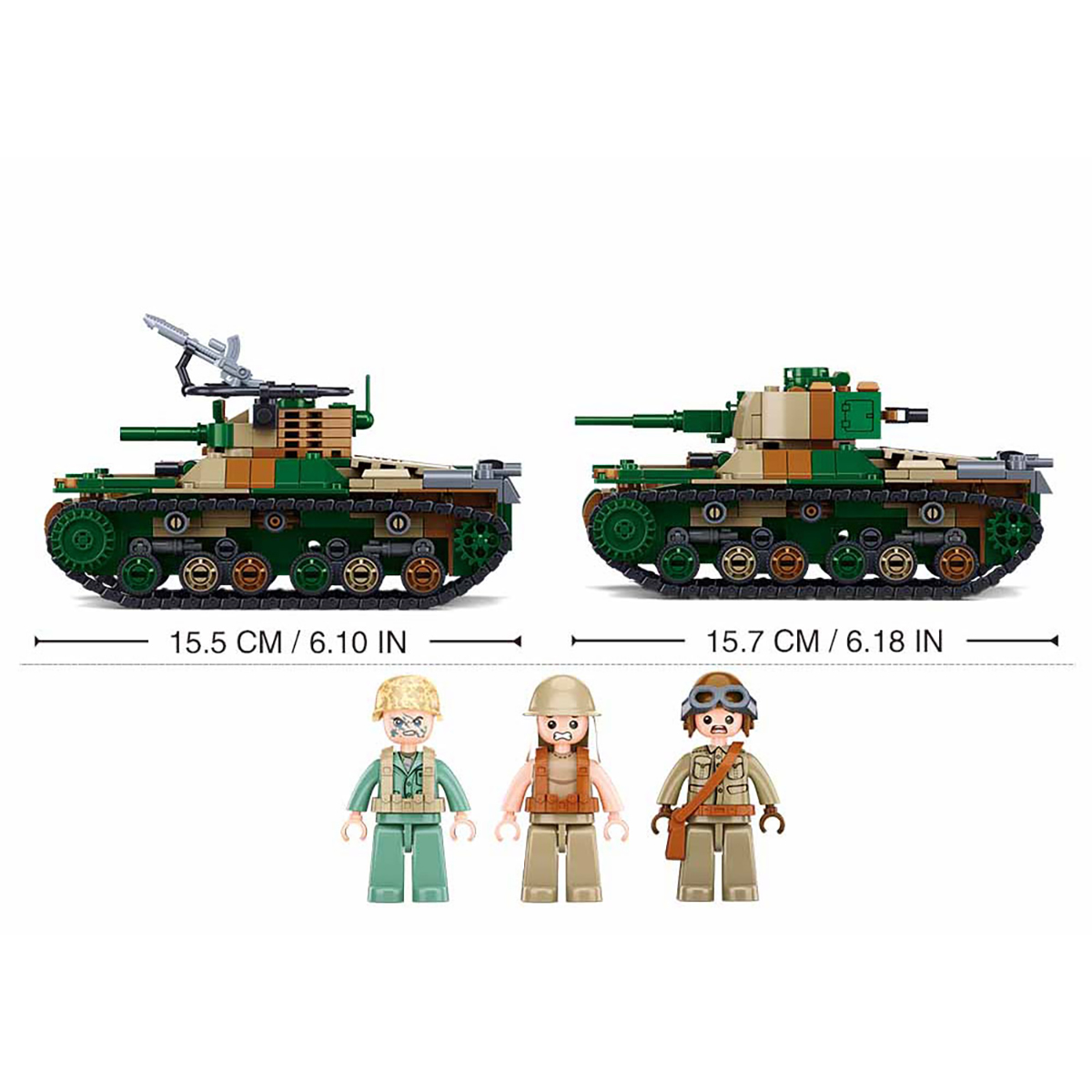SLUBAN Mittelschwerer Panzer T97 (2-in1 Teile) Klemmbausteine Bausatz) (563