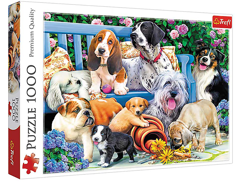 TREFL Puzzle 1000 Garten Hunde im Puzzle 