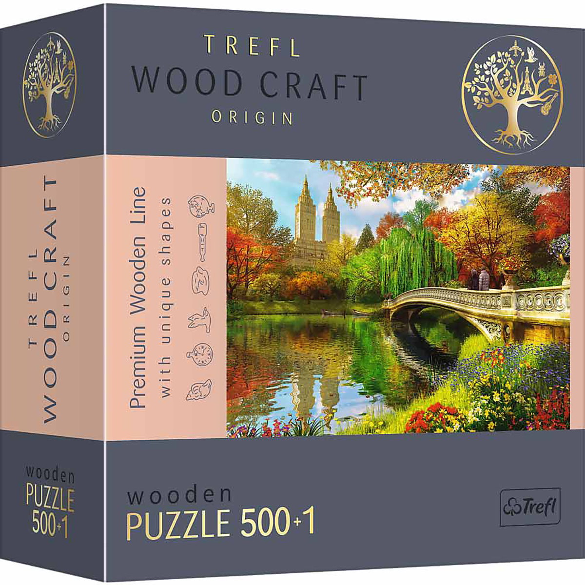 TREFL Holz Puzzle 500+1T Park Central Puzzle