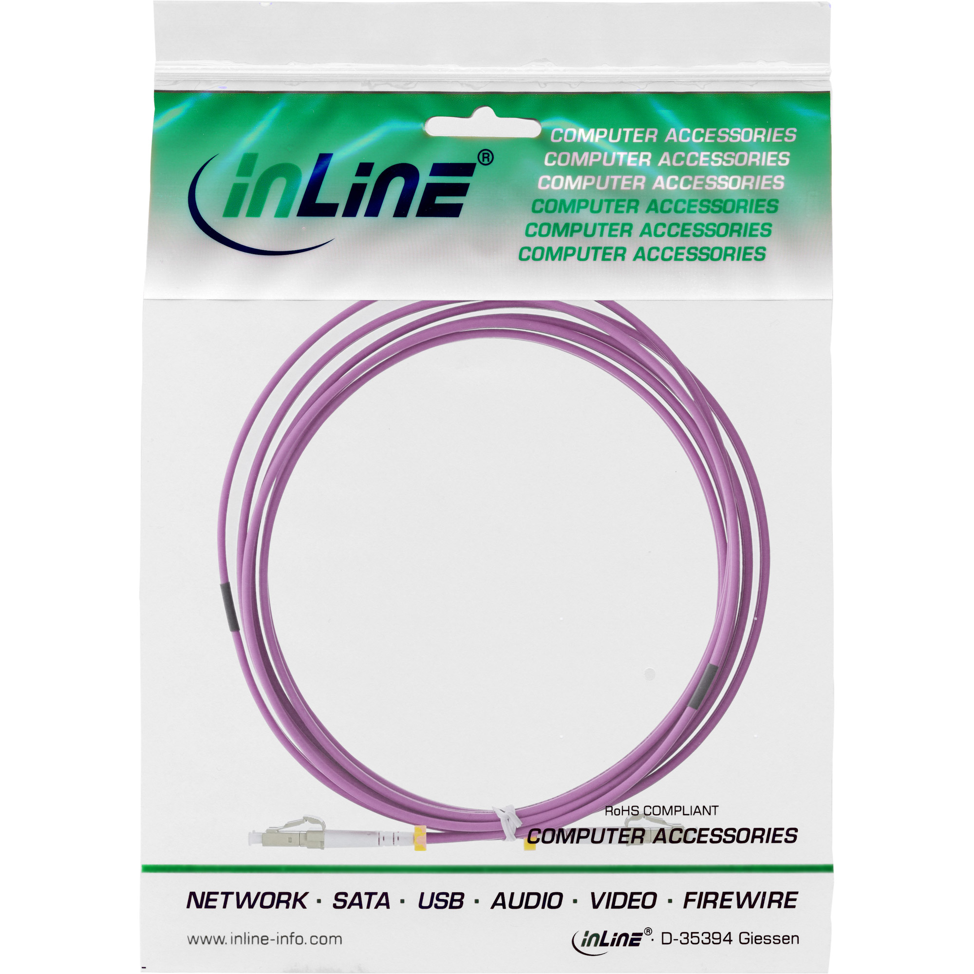 InLine® OM4, Kabel Patchkabel, 3 Kabel, 3m INLINE Duplex 50/125µm, m LWL Patchkabel LWL, LC/LC,