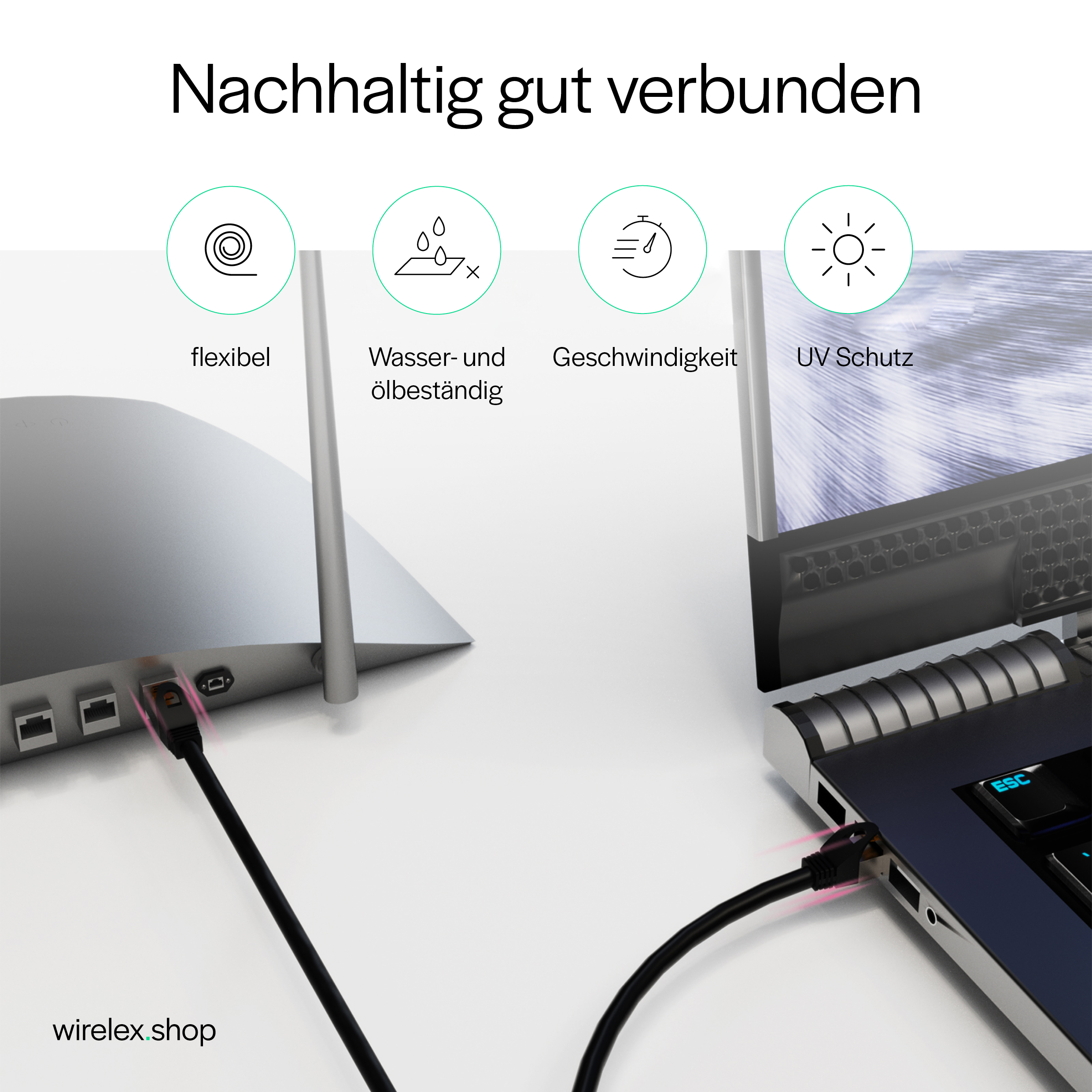 Obraz z tekstem i ikonami łączności i transferu danych.