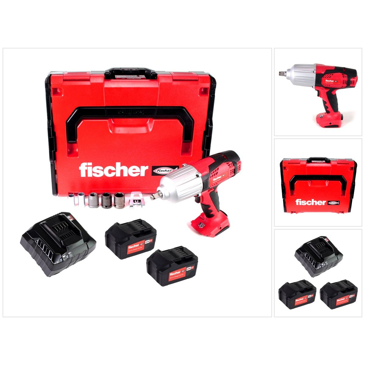 Kit chiave a impulsi Fischer rossa con batterie, bussole e valigetta. Viste aggiuntive.