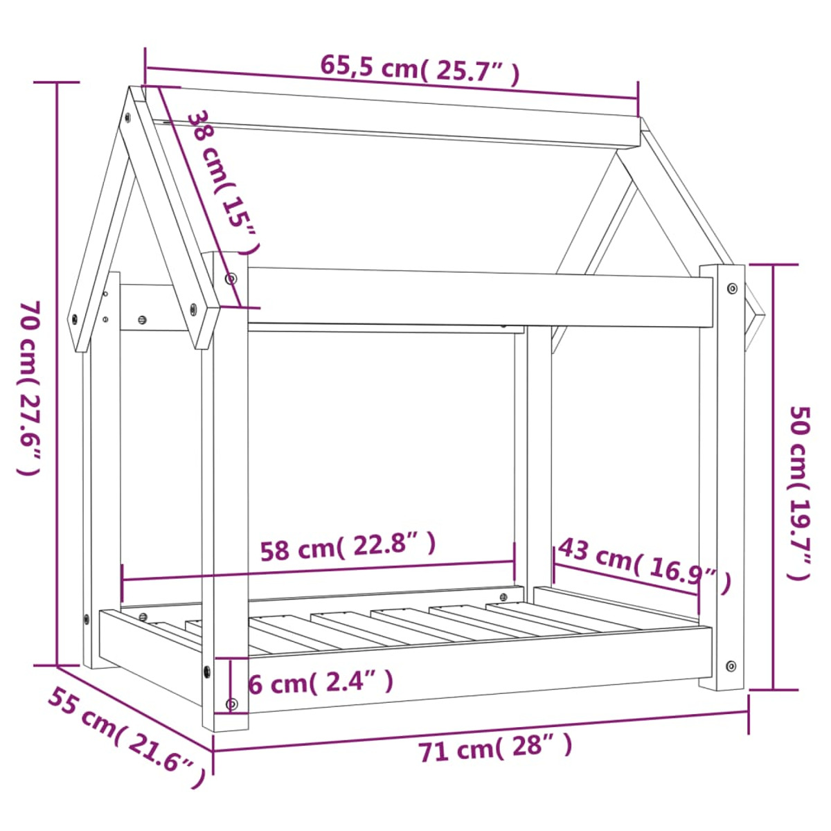 VIDAXL 822206 Hundebett