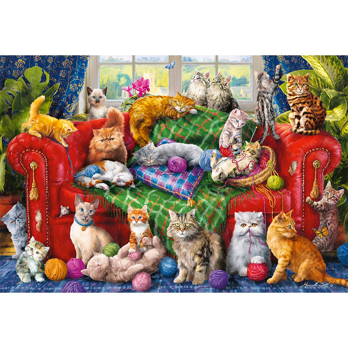 Sofa Katzen dem Puzzle TREFL auf