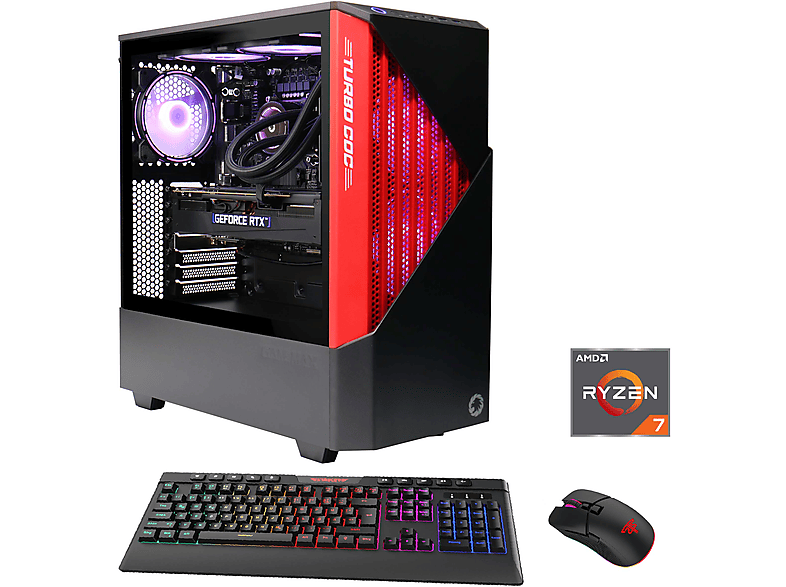 GB Gaming-PC 1 4070, Ryzen™ RAM, 16 Contac (64 Prozessor, Windows BR TB GeForce GAMEMAX GB RTX™ AMD Bit), NVIDIA mit Microsoft 7 7037, SSD, 11 12 Home