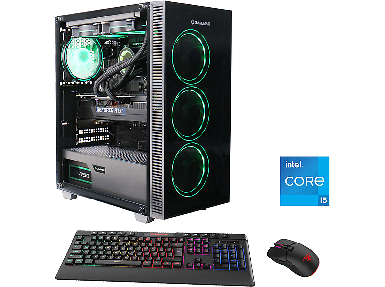 GAMEMAX Draco XD 7065, Microsoft Windows 11 Home (64 Bit), Gaming-PC mit Intel® Core™ i5 Prozessor, 16 GB RAM, 1 TB SSD, NVIDIA GeForce RTX™ 3050, 8 GB | Gaming-PCs