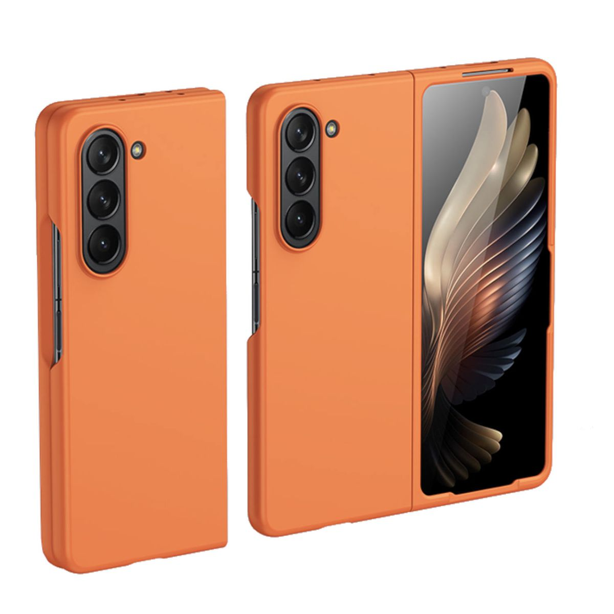 WIGENTO Faltbare Orange 5G, Hülle, Feel Samsung, Backcover, Galaxy Skin Fold5 Z Design