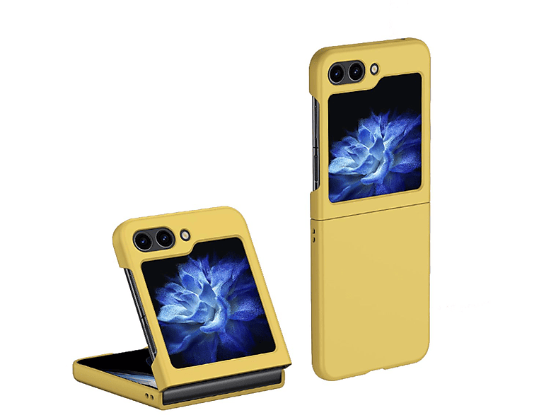 WIGENTO Faltbare Design Z Backcover, 5G, Hülle, Gelb Skin Galaxy Feel Flip5 Samsung