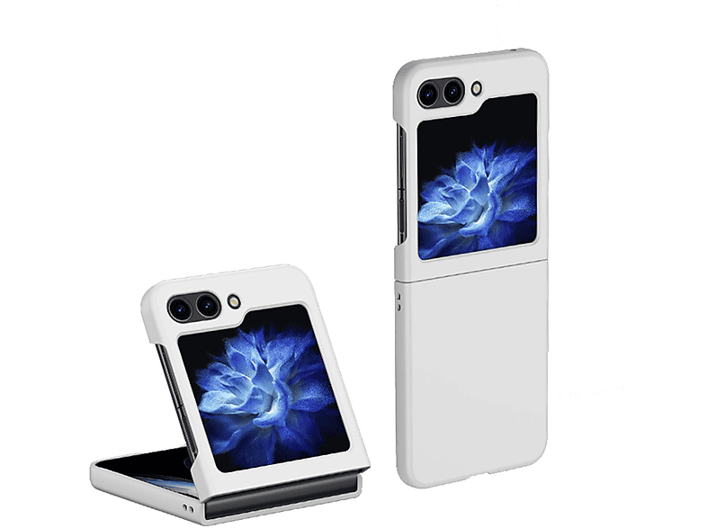 WIGENTO Faltbare Skin Feel Design Samsung, Flip5 Hülle, 5G, Galaxy Weiß Z Backcover