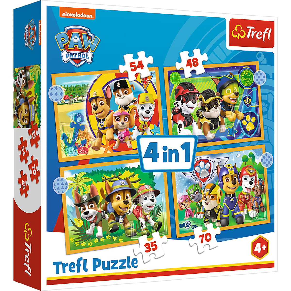 TREFL Teile Puzzle Puzzle 4in1 35/48/54/70 PAW