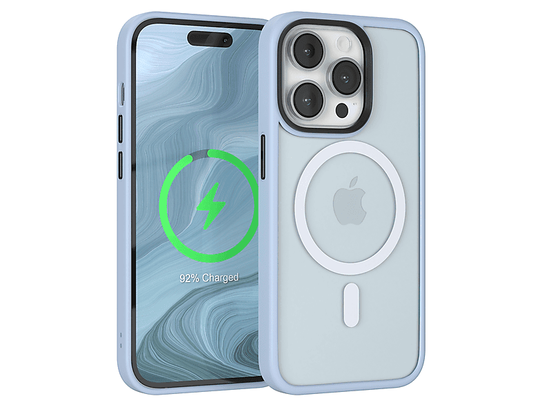 EAZY CASE Outdoor Case Matt mit MagSafe, Backcover, Apple, iPhone 14 Pro, Hellblau